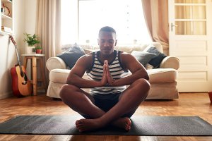 Man using short meditations